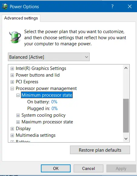 minimum Processor State