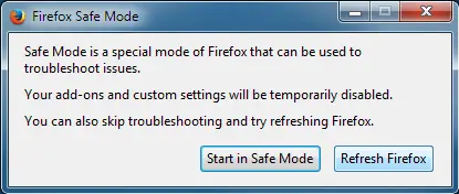 safe mode mozilla