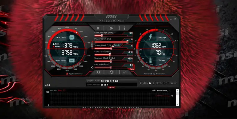 MSI Afterburner can be used to overclock and monitor CPU/GPU temperatures